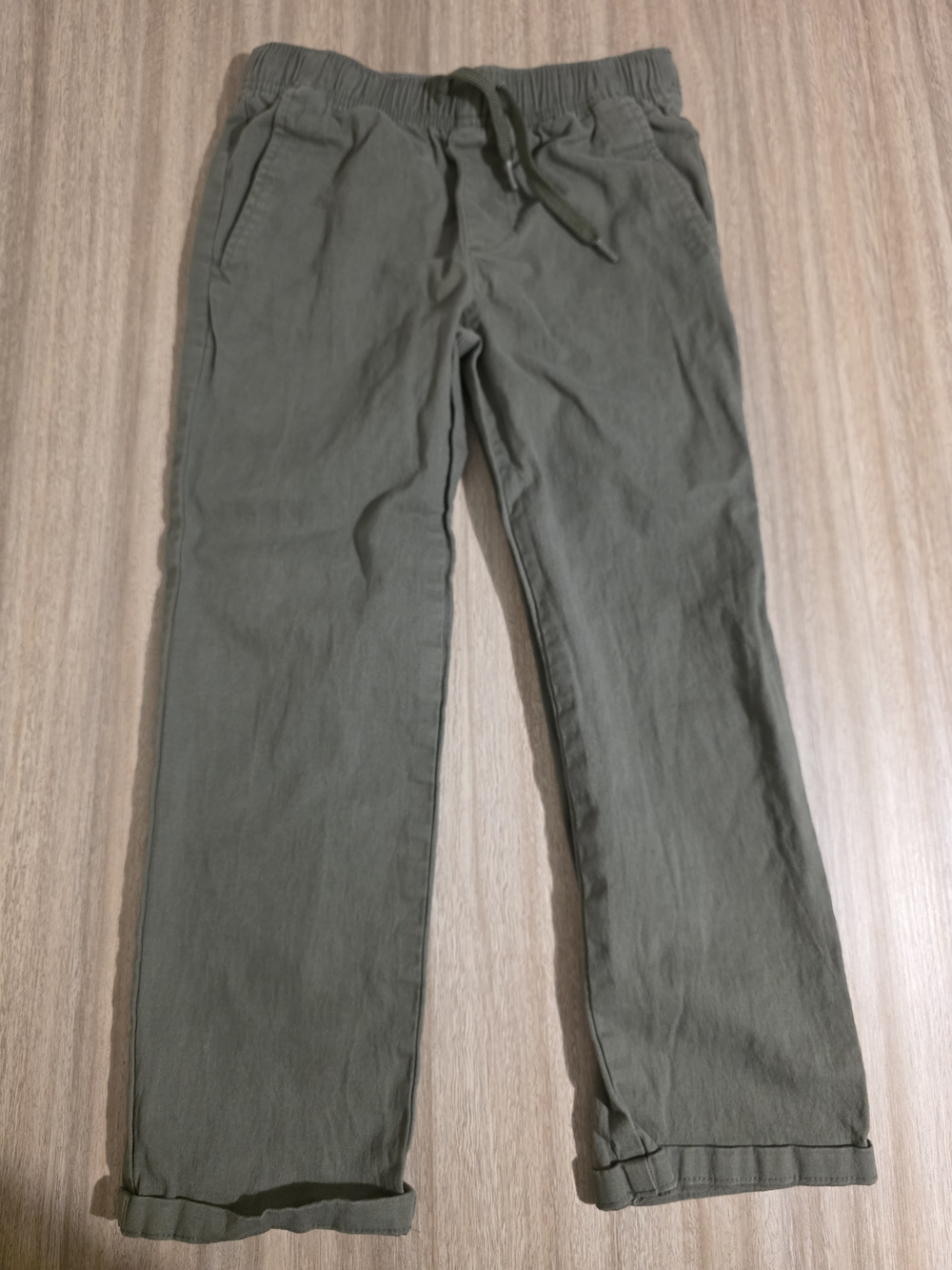 Old Navy Boys Straight Leg Sz M8 Olive Green Drawstring Pants